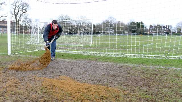 sanding goalmouth